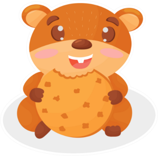 Funny Little Hamster With Cookies Sticker