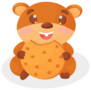 Funny Little Hamster With Cookies Sticker