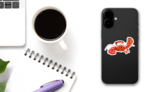 Funny Lobster In Santa Hat Sticker on a Phone (New) example