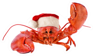 Funny Lobster In Santa Hat Sticker