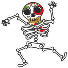 Funny Mexican Calaca Sticker