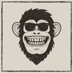 Funny Monkey In Sunglasses Sticker