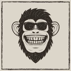 Funny Monkey In Sunglasses Sticker