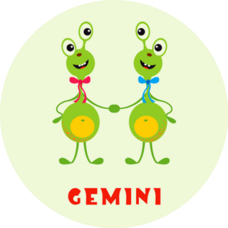 Funny Monsters Gemini Sticker
