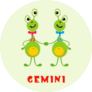 Funny Monsters Gemini Sticker