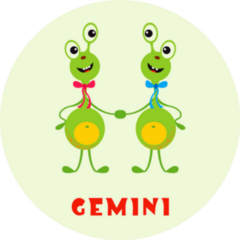 Funny Monsters Gemini Sticker
