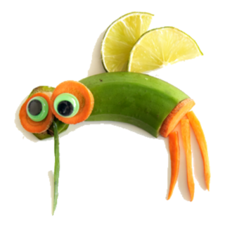 Funny Mosquito Made Of Fruits And Vegetables Sticker