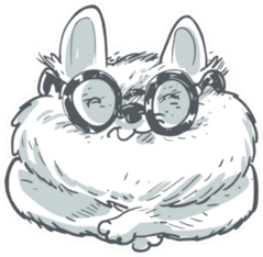 Funny Nerd Cat Cartoon Wearing Glasses Sticker