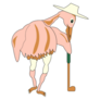 Funny Ostrich Plays Golf Sticker