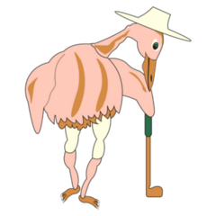 Funny Ostrich Plays Golf Sticker