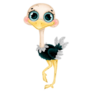 Funny Ostrich With Big Eyes Sticker