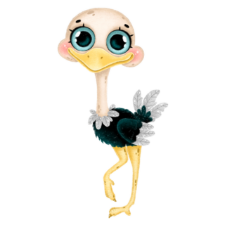 Funny Ostrich With Big Eyes Sticker