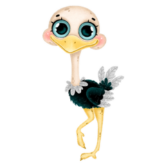 Funny Ostrich With Big Eyes Sticker