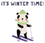 Funny Panda Skiing In Winter Sticker