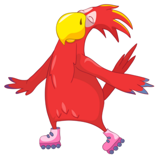 Funny Parrot Roller Sticker