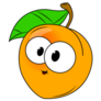 Funny Peach In Cartoon Style Georgia Sticker