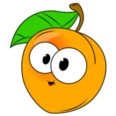 Funny Peach In Cartoon Style Georgia Sticker