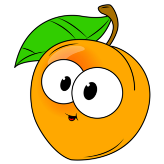 Funny Peach In Cartoon Style Georgia Sticker