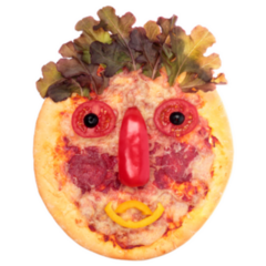 Funny Pizza Face Sticker