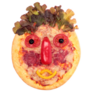 Funny Pizza Face Sticker