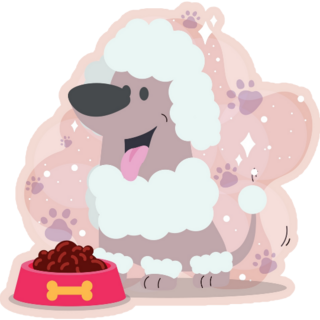 Funny Poodle Cartoon Sticker