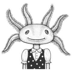 Funny Portrait Axolotl Sticker