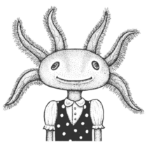 Funny Portrait Axolotl Sticker