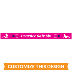 Funny Practice Safe Six Line Floor Stickers