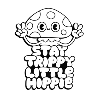 Funny Psychedelic Stay Trippy Little Hippie Slogan Sticker