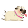Funny Pug Dog Running Tongue Sticker