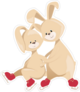 Funny Rabbit On Ice Skates Sticker