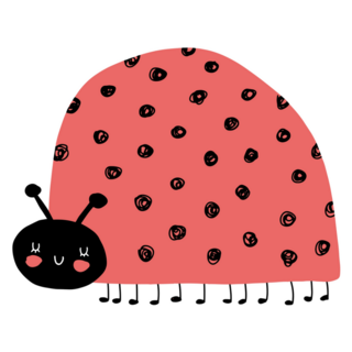 Funny Red Ladybug Smiling Sticker