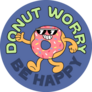 Funny Retro Donut Worry Be Happy Sticker