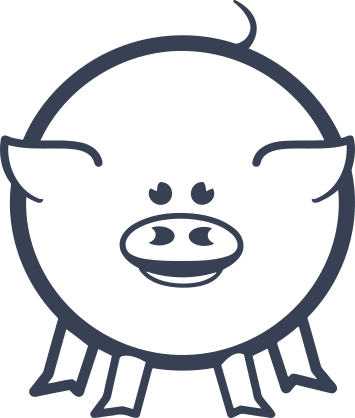 Funny Round Pig Sticker