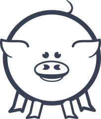 Funny Round Pig Sticker