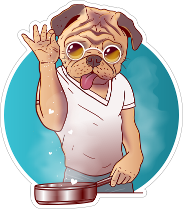 Funny Salt Bae French Bulldog Sticker