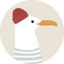 Funny Seagull Captain Sticker