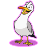 Funny Seagull On Pink Sticker
