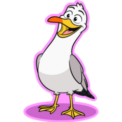 Funny Seagull On Pink Sticker