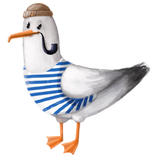 Funny Seagull With Pipe Sticker