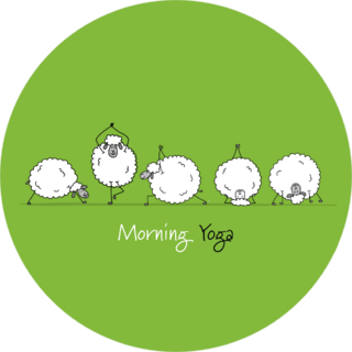 Funny Sheep Doing Yoga On Green Sticker