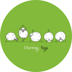 Funny Sheep Doing Yoga On Green Sticker