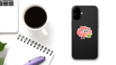Funny Smiling Brain In Round Glasses Reading A Book Sticker on a Phone (New) example