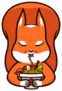 Funny Squirrel Eats Noodles Sticker