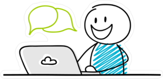 Funny Stickman Working On Laptop Sticker