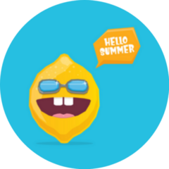 Funny Summer Cartoon Lemon Character Sticker