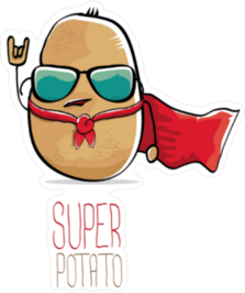 Funny Super Potato Sticker