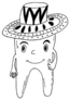 Funny Tooth Character In A Cowboy Hat Art Sticker