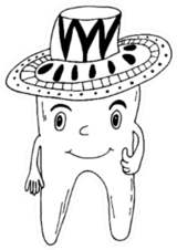 Funny Tooth Character In A Cowboy Hat Art Sticker
