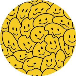 Funny Trippy Smiley Faces Seamless Pattern Sticker